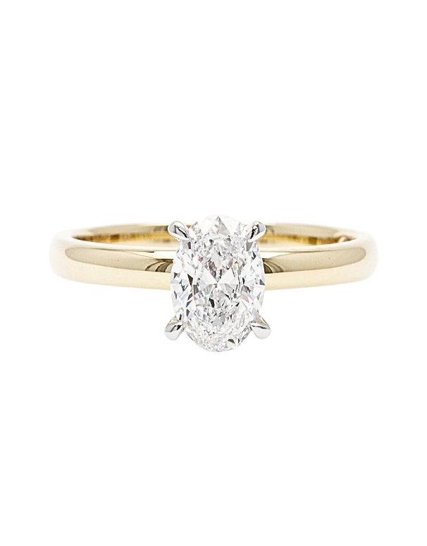 Diamond Ring - 1.01 carat Lab Grown Oval Diamond Ring in 18ct Yellow Gold - 785714