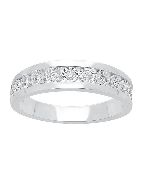Diamond Ring - 10ct White Gold Diamond Set Ring -784154