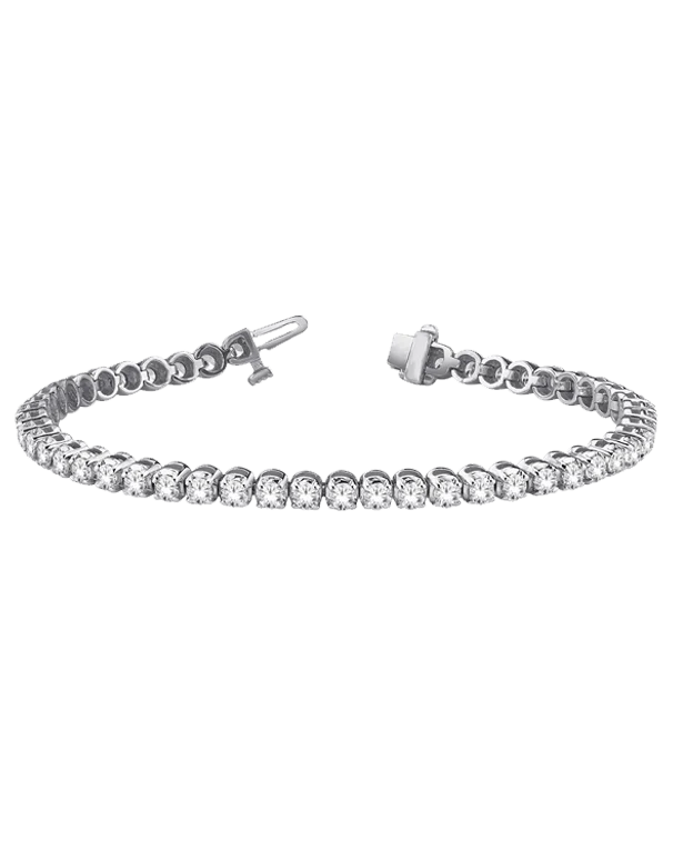 Diamond Bracelet- 10ct White Gold Diamond Tennis Bracelet - 761026