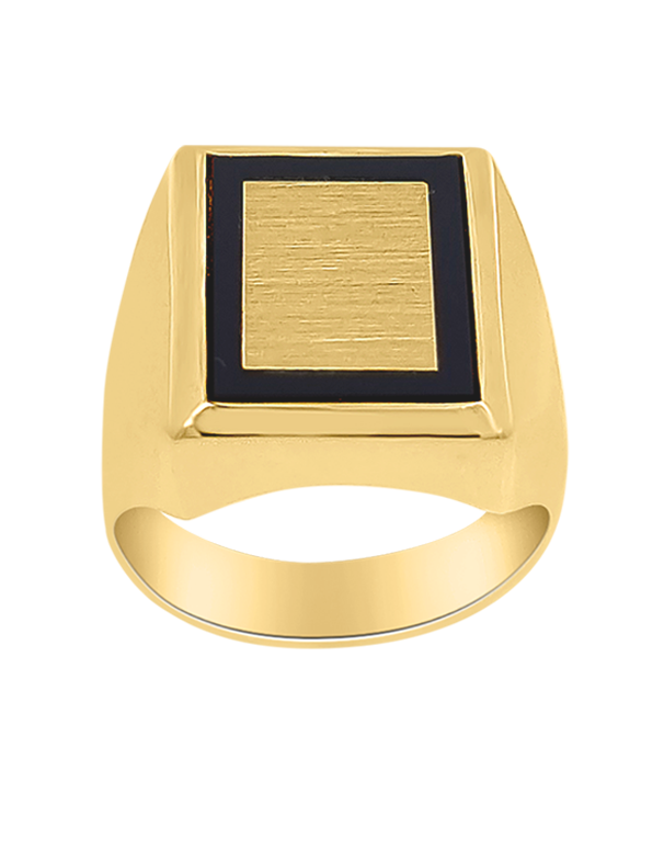 Men's Ring - 10ct Yellow Gold Onyx Ring - 771199