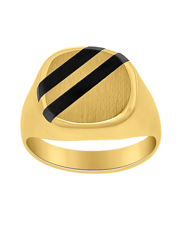 Men's Ring - 10ct Yellow Gold Onyx Ring - 771363
