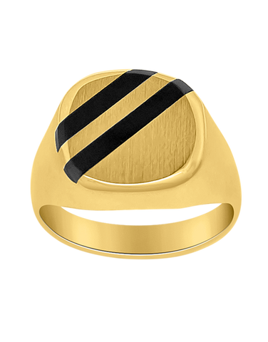 Men's Ring - 10ct Yellow Gold Onyx Ring - 771363