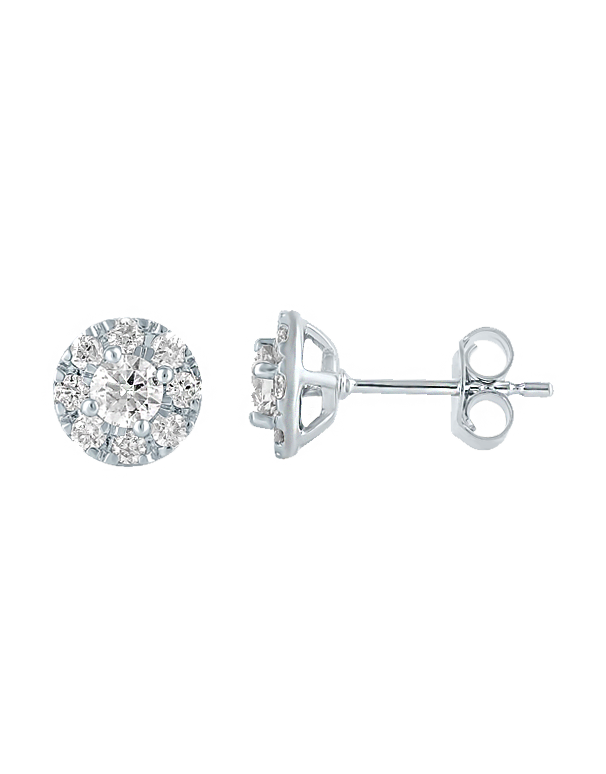 14ct White Gold Diamond Stud Earrings - 783908