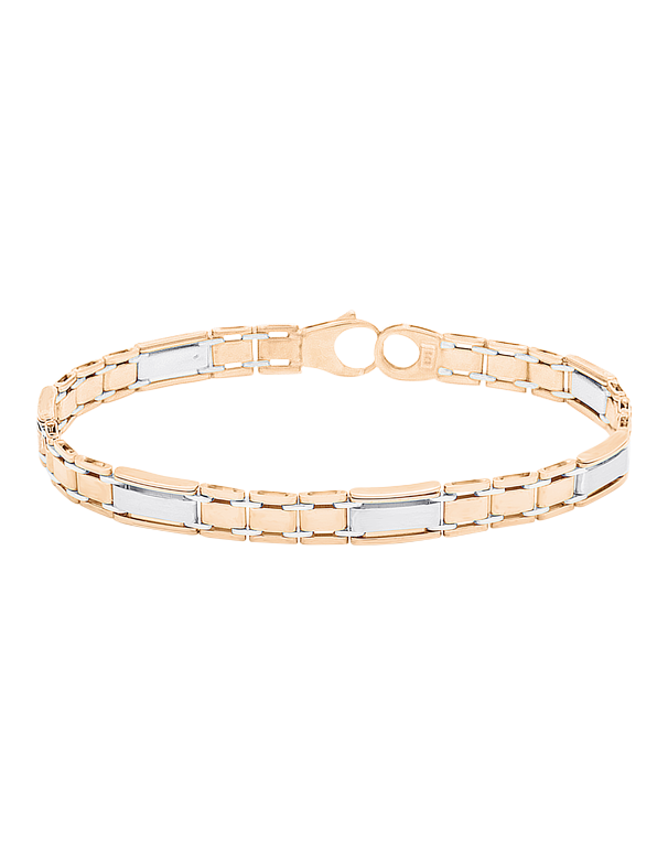 Gold Bracelet - 9ct Two Tone Gold Men's Bracelet - 783913