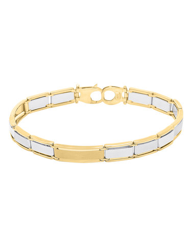 Gold Bracelet - 9ct Two Tone Gold Men's Bracelet - 783914