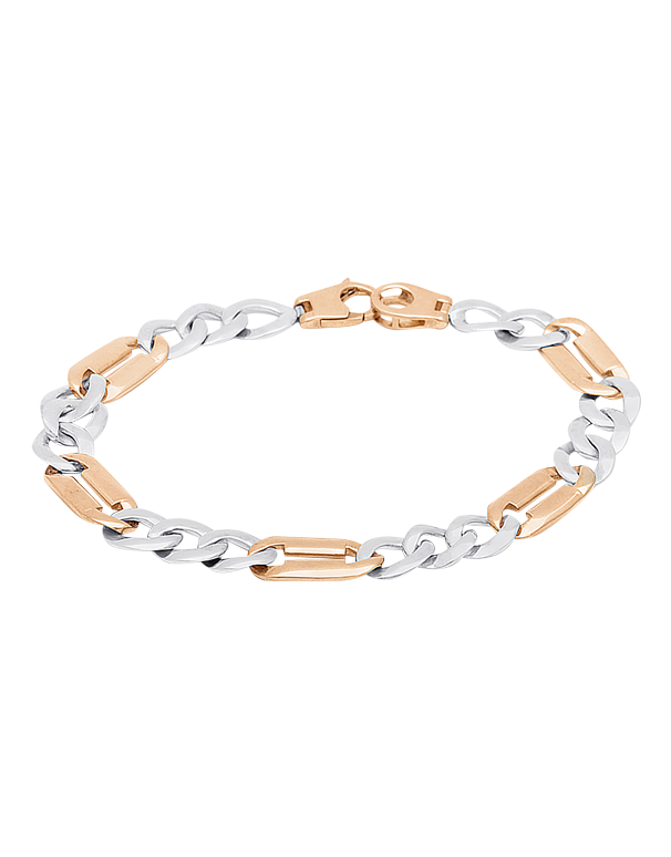 Gold Bracelet - 9ct Two Tone Gold Men's Bracelet - 783916