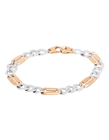 Gold Bracelet - 9ct Two Tone Gold Men's Bracelet - 783916