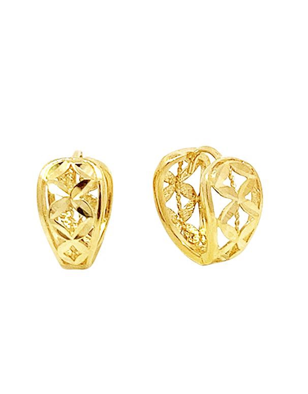 Gold Earrings - 10ct Yellow Gold Huggie Hoop Earrings - 784004