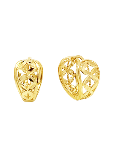 Gold Earrings - 10ct Yellow Gold Huggie Hoop Earrings - 784004