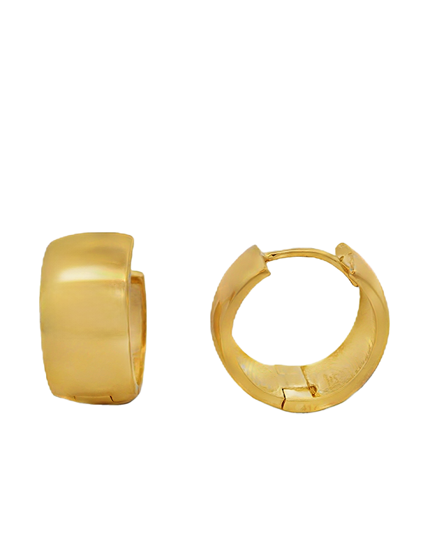 Gold Earrings - 10ct Yellow Gold Huggie Hoop Earrings - 784007