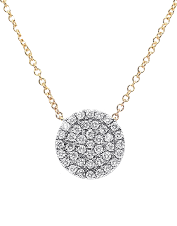Diamond Pendant - 10ct White Gold Diamond Set Pendant with 45cm Yellow Gold Chain - 784183