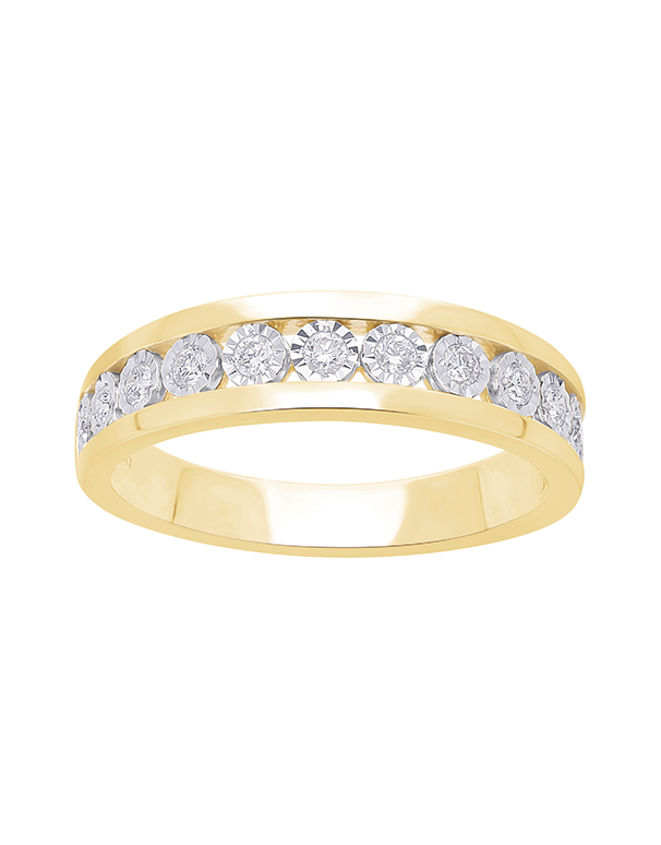 Diamond Ring - 10ct Yellow Gold Diamond Set Ring - 784217