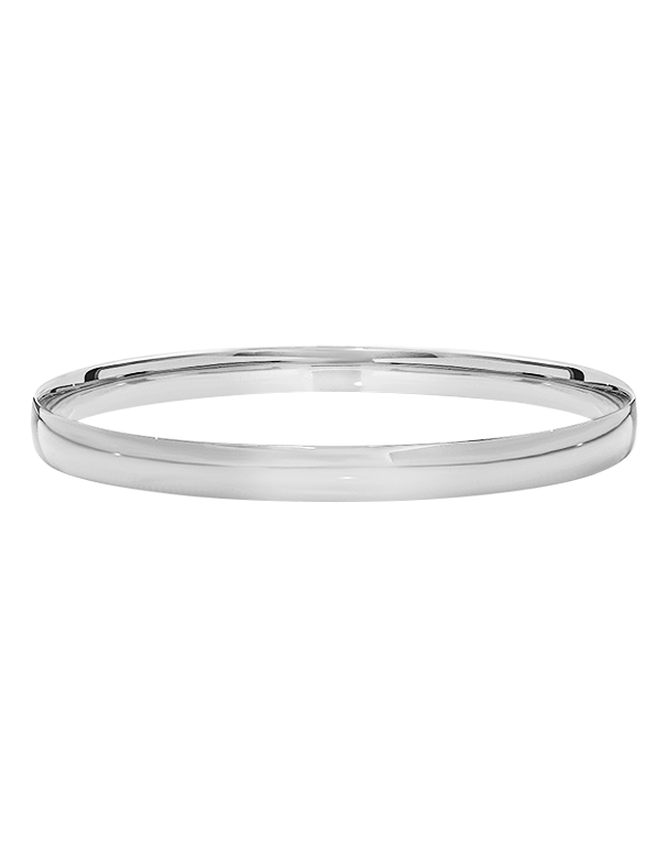 Gold Bangle - 10ct White Gold Solid Bangle - 784301
