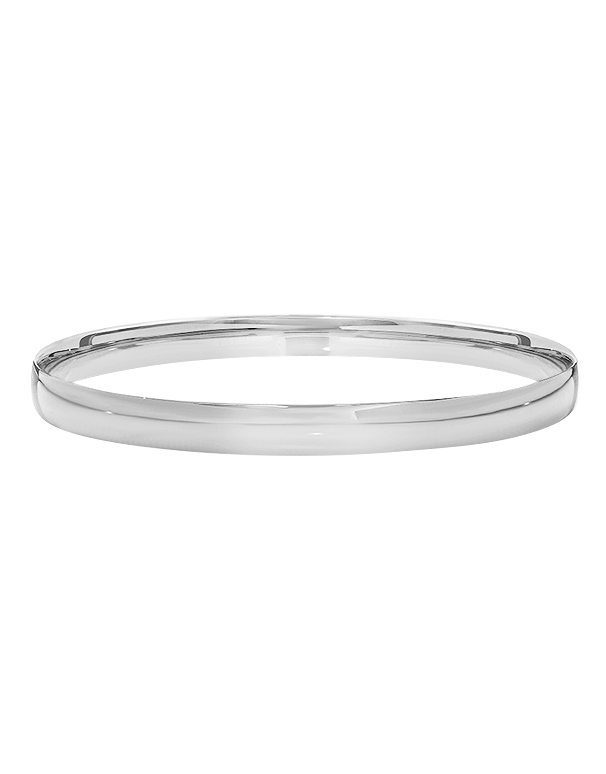 Gold Bangle - 10ct White Gold Solid Bangle - 784306