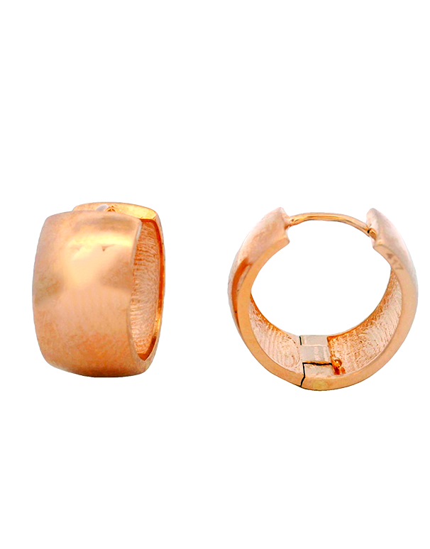 Gold Earrings - 10ct Rose Gold Huggie Hoop Earrings - 784667