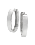 Gold Earrings - 10ct White Gold Polished Oval 5mm Hoop Earrings - 784669