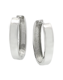 Gold Earrings - 10ct White Gold Polished Oval 5mm Hoop Earrings - 784669