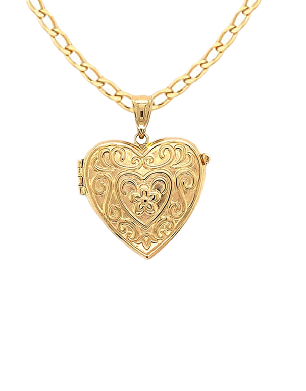 Gold Pendant- 10ct Yellow Gold Heart Locket- 785202