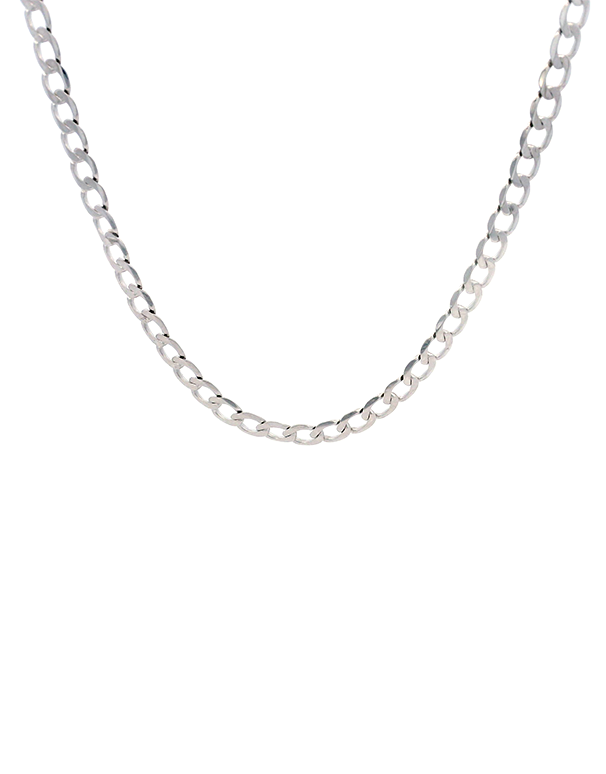 Gold Chain-10ct White Gold 50cm Curb Chain-785879