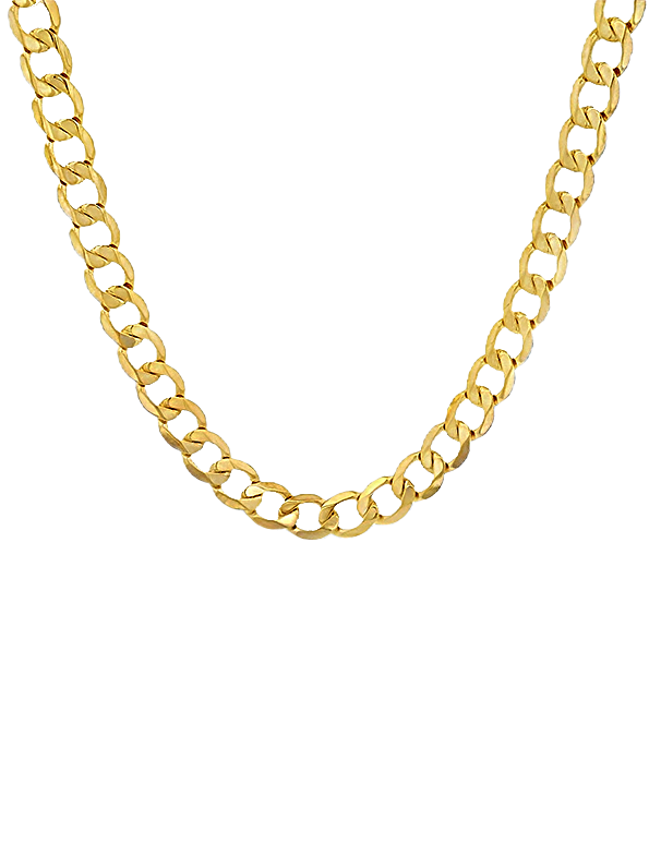 Gold Chain- 10ct Yellow Gold Flat Curb 50cm Chain-785904