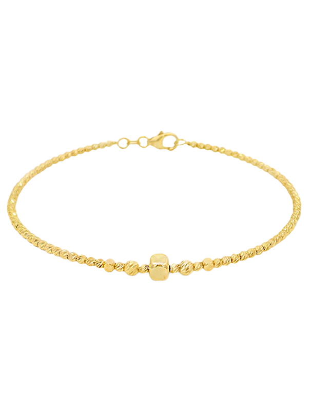 Scintilla Bracelet - Scintilla 10ct Yellow Gold 18.5cm Diamond Cut Bracelet - 786565