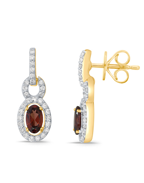 Garnet diamond earrings Clearance