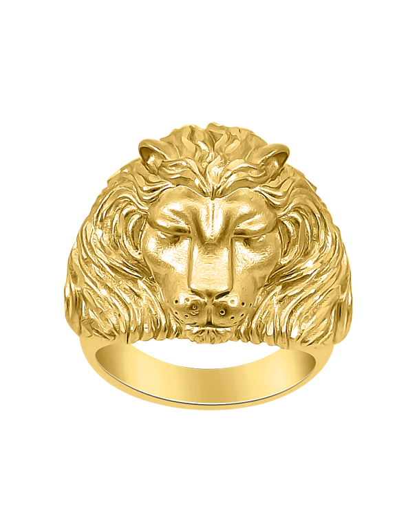 Men's Ring - 10ct Yellow Gold Men's Lion Ring - 786765