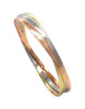 Gold Bangle - 10ct Three-Tone Solid Gold Russian Bangle - 786766