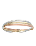 Gold Bangle - 10ct Three-Tone Solid Gold Russian Bangle - 786766