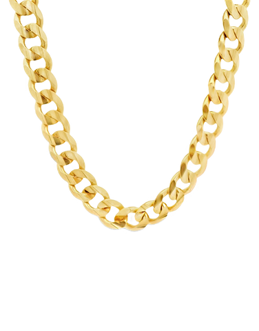 Men's Chain- 10ct Yellow Gold Concave Curb 55cm Chain- 787037