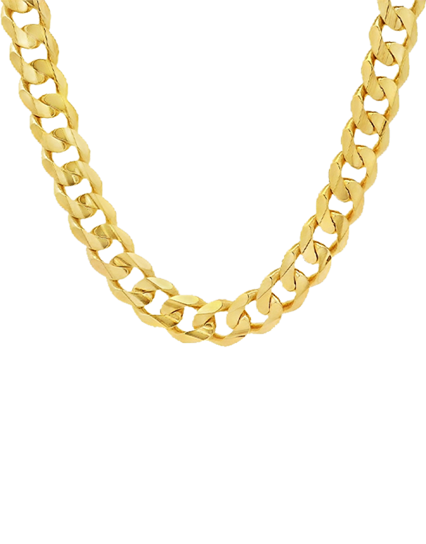 Men's Chain- 10ct Yellow Gold Concave Curb 55cm Chain-787039