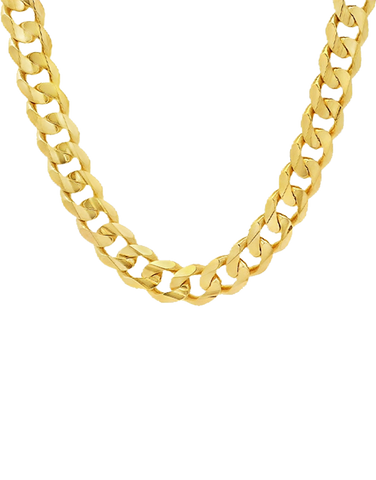 Men's Chain- 10ct Yellow Gold Concave Curb 55cm Chain-787039