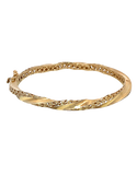 Gold Bangle - 10ct Yellow Gold Twist Hinged Bangle - 787098