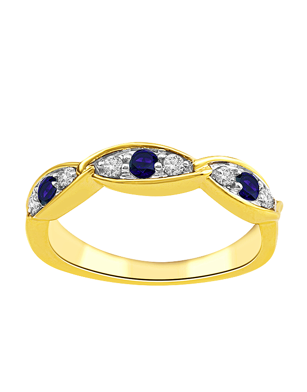 Sapphire Ring - 10ct Yellow Gold Sapphire & Diamond Ring - 787985