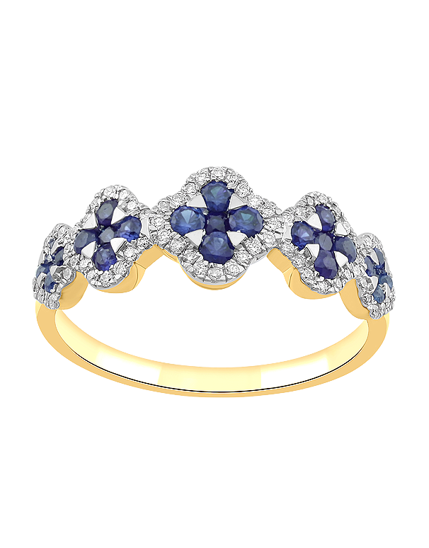 Sapphire Ring - 10ct Yellow Gold Sapphire & Diamond Ring - 787993
