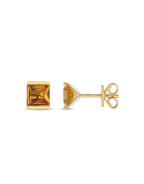 Citrine Earrings- 10ct Yellow Gold Citrine Stud Earrings - 788056