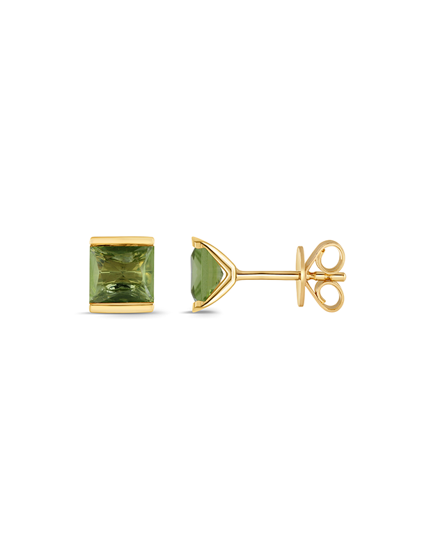 Peridot Earrings - 10ct Yellow Gold Peridot Stud Earrings - 788058