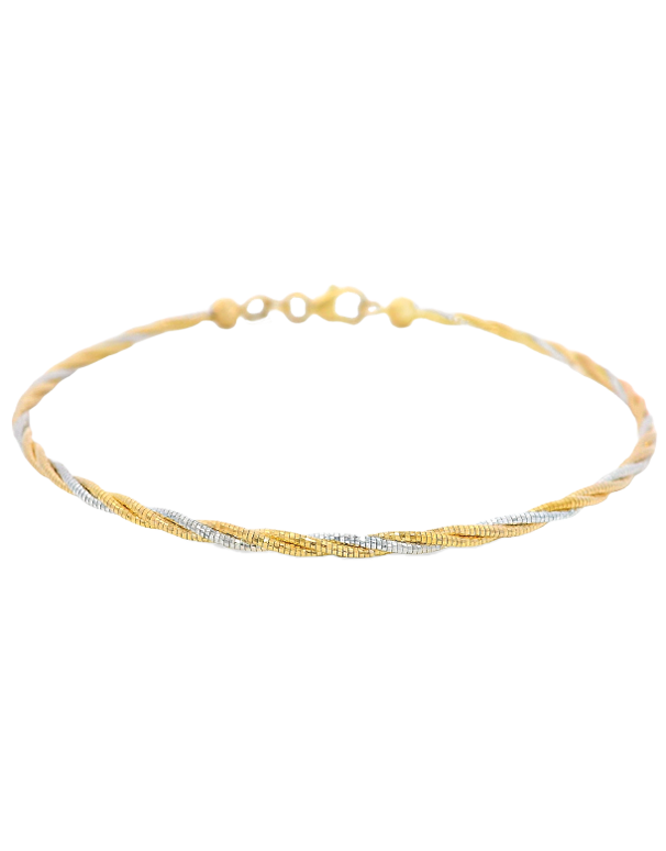 Scintilla Bracelet - Scintilla 10ct Two Tone 19cm Twist Bracelet - 788169