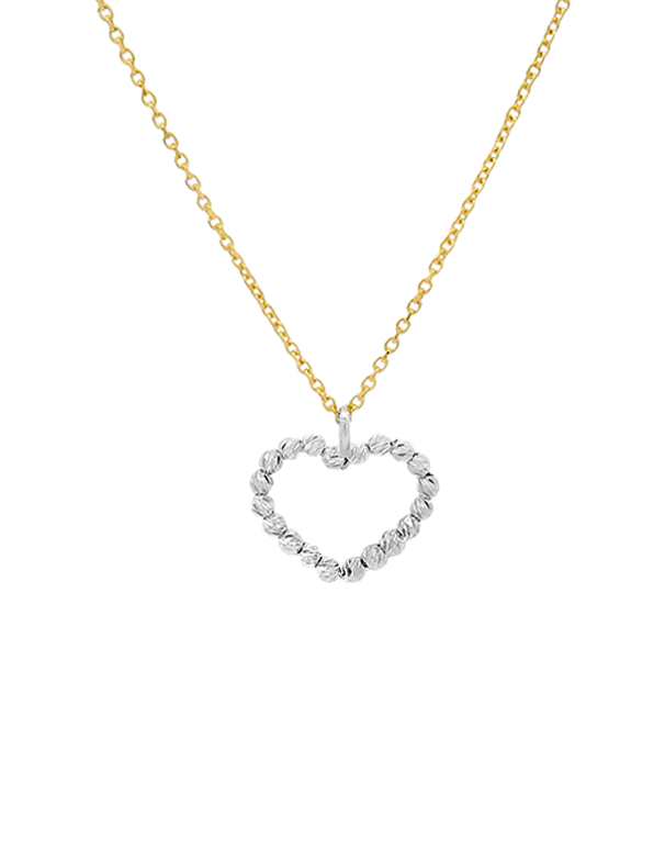 Scintilla-Chain 10ct Two Tone 50cm Heart Necklet-788172