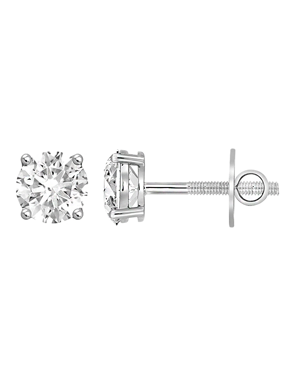 Diamond Earrings - 1.00ct Lab Grown Diamond Classic Studs set in 14ct White Gold - 788193