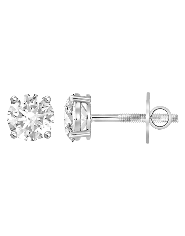 Diamond Earrings - 1.50ct Lab Grown Diamond Classic Studs set in 14ct White Gold - 788645