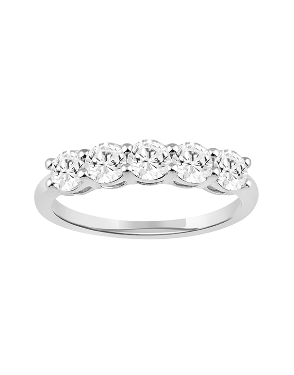 Diamond Ring - 1.00ct 5 Stone Lab Grown Diamond set in 14ct White Gold - 788206