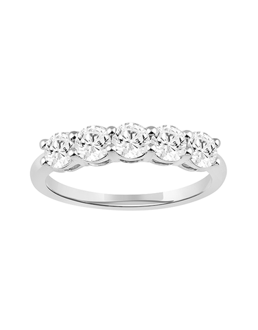 Diamond Ring - 1.00ct 5 Stone Lab Grown Diamond set in 14ct White Gold - 788206