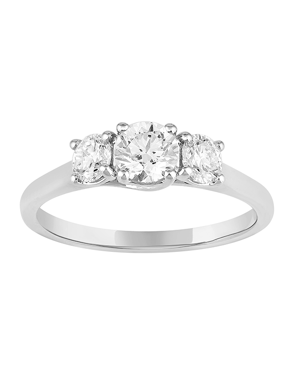 Diamond Ring - 1.00ct Trilogy Lab Grown Diamond Ring, set in 14ct White Gold - 788208