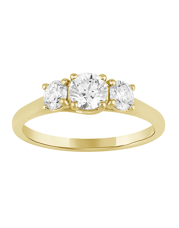 Diamond Ring - 1.00ct Trilogy Lab Grown Diamond Ring set, in 14ct Yellow Gold - 788209