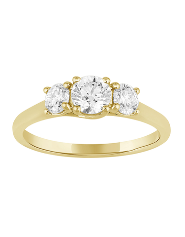 Diamond Ring - 1.00ct Trilogy Lab Grown Diamond Ring set, in 14ct Yellow Gold - 788209