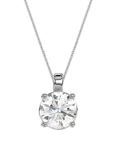 Diamond Pendant - 1.00ct Round Solitaire Lab Grown Diamond Pendant in 14ct White Gold - 788216