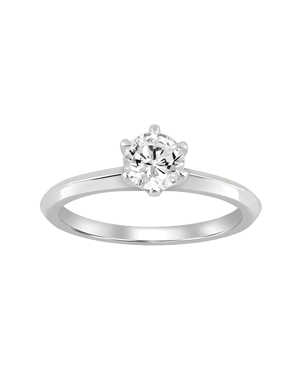Diamond Ring - 1.00ct Round Brilliant Cut Lab Grown Diamond Engagement Ring in 14ct White Gold - 788235
