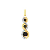 10ct Yellow Gold Black Sapphire and Diamond Pendant - 788268