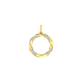 10ct Yellow Gold Diamond Set 15mm Circle Pendant- 788561